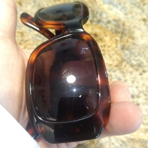 VALENTINO Tortoise Brown Gold Sunglasses Square Made in Italy - Picture 8 of 10